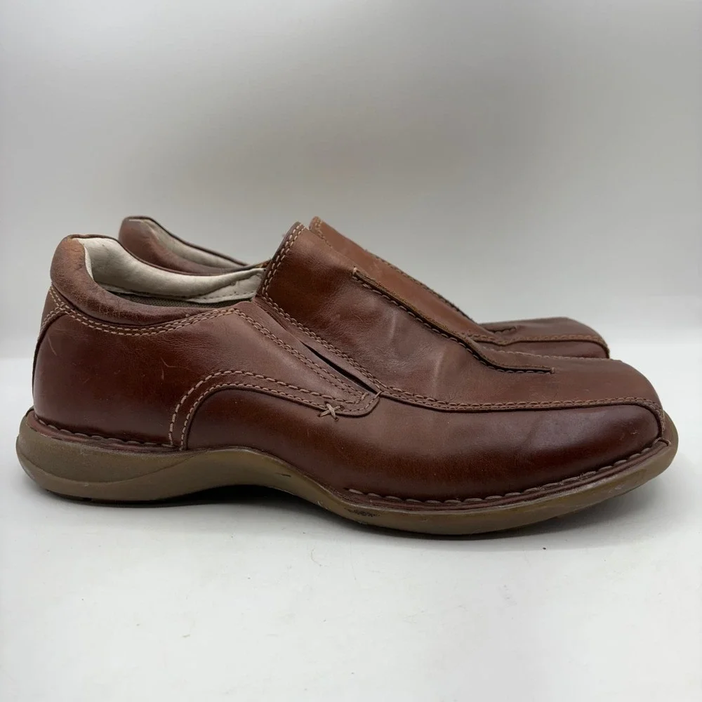 GBX Henley Mens Brown Leather‎ Slip On Loafer Driving Moc Shoes Size 10M